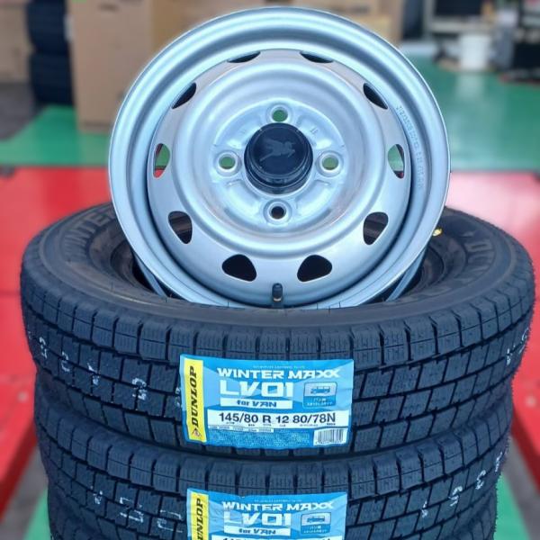 2026年製 ダンロップ スタッドレス タイヤ LV01 145/80R12 LT 80/78 6P...