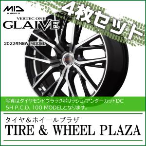 【ホイール4枚セット】18x8.0J 5H 114.3 +42 VERTEC ONE ヴァーテックワン GLAIVE ダイヤモンドブラックポリッシュ/アンダーカットDC 18インチ｜tirewheelplaza