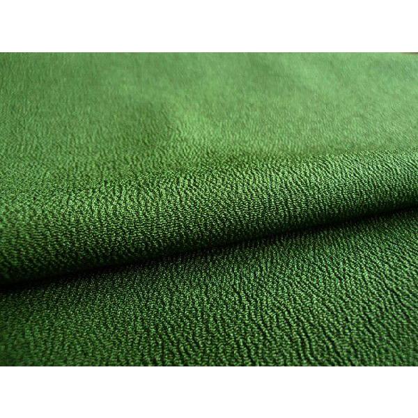 正絹ちりめん生地　無地　苔色（緑系）１０１　(約31cmx50cm)　お細工物に最適な絹生地　
