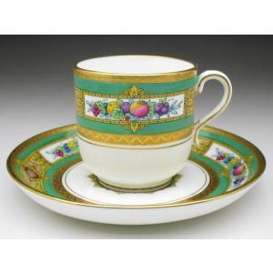 ミントン 金彩果物絵 カップ＆ソーサー アンティーク