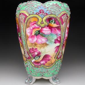 美品『オールドノリタケ 点盛り鹿え絵プレート ノリタケ オールドノリタケ 盛り上げ鹿絵 プレート 22cm