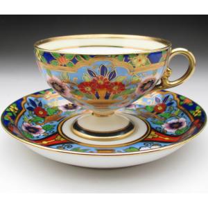 ノリタケ オールドノリタケ コバルト金盛り砂漠風景絵 カップ