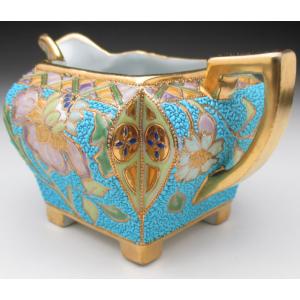 ノリタケ オールドノリタケ 金盛りエナメルジュール湖畔風景絵 ボウル