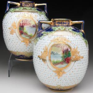 ノリタケ オールドノリタケ 林直三 犬絵 プレート 飾り皿 26cm