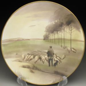 ノリタケ オールドノリタケ 金盛りエナメルジュール湖畔風景絵 ボウル