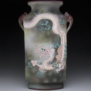 ノリタケ オールドノリタケ 盛り上げエジプト風景絵 花瓶 23cm