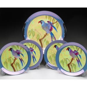 ノリタケ オールドノリタケ オレンジ色地金盛り花文 スクエア