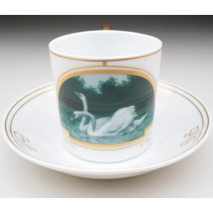ニンフェンブルク 黒地花束絵 カップ＆ソーサー 6客セット
