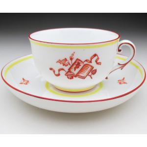 ニンフェンブルク 黒地花束絵 カップ＆ソーサー 6客セット