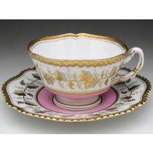 大倉陶園 日本製 金白金蝕ぶどう唐草 カップ＆ソーサー 6C/1246