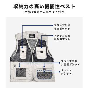 メッシュベスト 夏用 メンズ レディース 男女...の詳細画像2