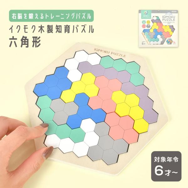 デビカ 知育 パズル イクモク 木製知育パズル 六角形 知育玩具 6歳 天然木 知育おもちゃ 幼児 ...