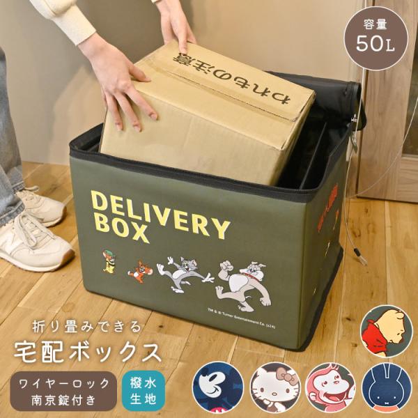 宅配ボックス 大容量 置き配ボックス 簡易 折りたたみ ワイヤー付き 鍵付き 防水 撥水 ミッキー ...