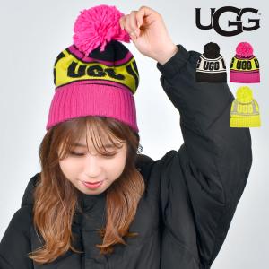 ニット帽 ポンポン ugg アグ レディース ニットキャップ おしゃれ 黒 ピンク イエロー グレー カジュアル ストリート 帽子 スキー スノボ 大人 女性 プレゼント｜tis