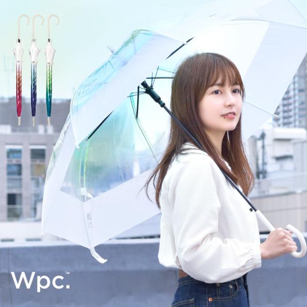 傘 レディース 大きめ wpc ビニール傘 グラデーション おしゃれ 60cm ジャンプ 女性 通勤...