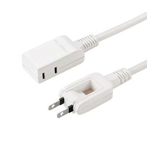 サンワサプライ マイクロタップ 2個口 0.2m 折りたたみ式スイングプラグ