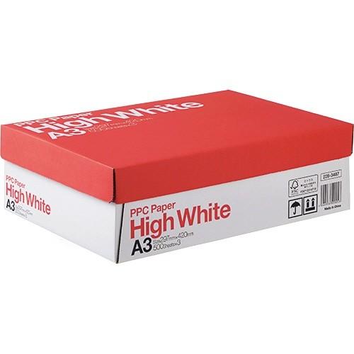 コピー用紙 人気の　高白色  タイプＨｉｇｈＷｈｉｔｅ  A３判  １，５００枚