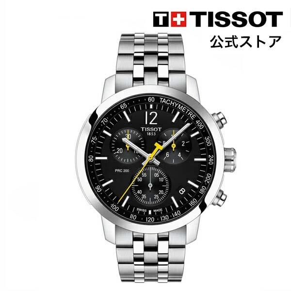 ティソ 公式 メンズ 腕時計 TISSOT PRC 200 クロノグラフ ブラック文字盤 ブレスレッ...