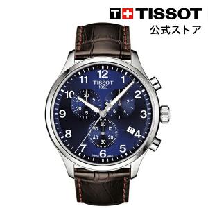 ティソ 公式 メンズ 腕時計 TISSOT クロノ XL クラシック クォーツ ブルー文字盤 レザー...