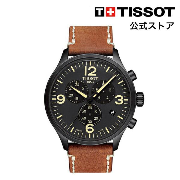 ティソ 公式 メンズ 腕時計 TISSOT クロノ XL クォーツ ブラック文字盤 レザー  T11...