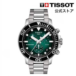 メンズ TISSOT 腕時計 シースター 1000 クォーツ クロノグラフ T1204171109101 グリーン文字盤