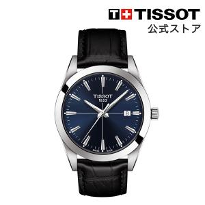 倍倍ストア ティソ 公式 メンズ 腕時計 TISSOT ジェントルマン クォーツ ブルー文字盤 レザー  T1274101604101