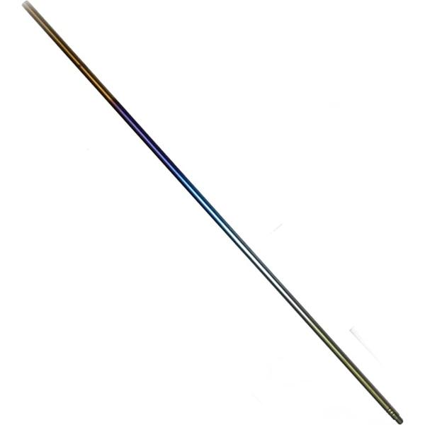 チタン 玉の柄  タモの柄  長さ120cm　陽極酸化虹色　直径16mm　壁厚3mmの頑強タイプ