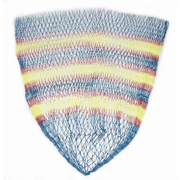PE20号 80cm玉枠専用 手編み タモ網 青 赤 黄色の配色