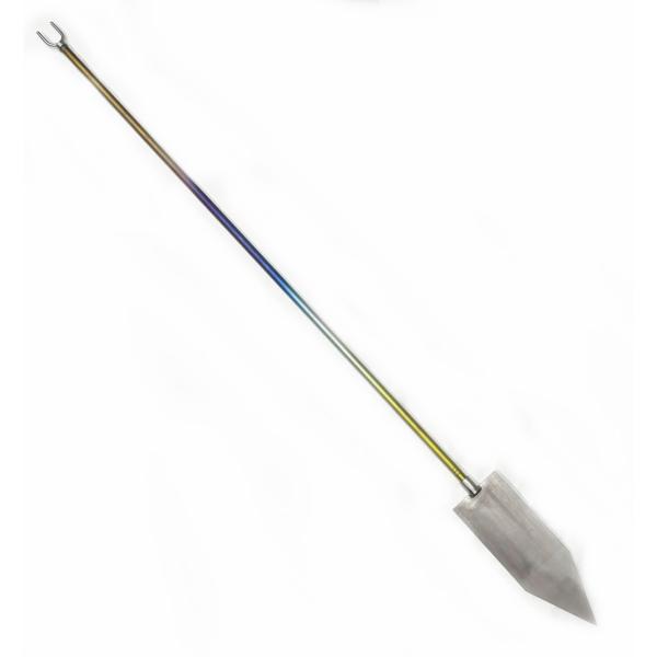 チタン サーフ竿立て  U型チタン垂直竿受け + チタンパイプ 陽極酸化虹色 110cm + 三角刺...