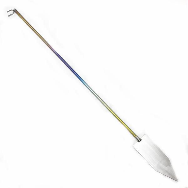 チタン サーフ竿立て チタン直角型竿受け + チタンパイプ 陽極酸化虹色 110cm + 三角刺　3...