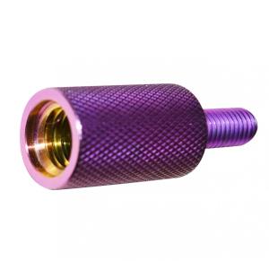 ビン玉❗硝子玉❗置物❗ 64チタン 玉枠螺子 ネジヤマ変換 メスW1/2 → オスM8 紫色陽極酸化