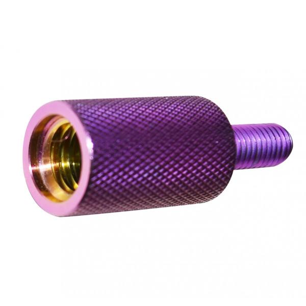 64チタン 玉枠螺子　ネジヤマ変換　メスW1/2 ⇒オスM8　紫色陽極酸化　日本規格玉枠オス螺子W1...