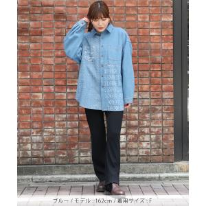 パッチデニムシャツ / ジャカード デニムシャ...の詳細画像1