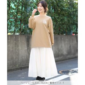 カラーステッチ刺繍ロングTシャツ / カットソ...の詳細画像3