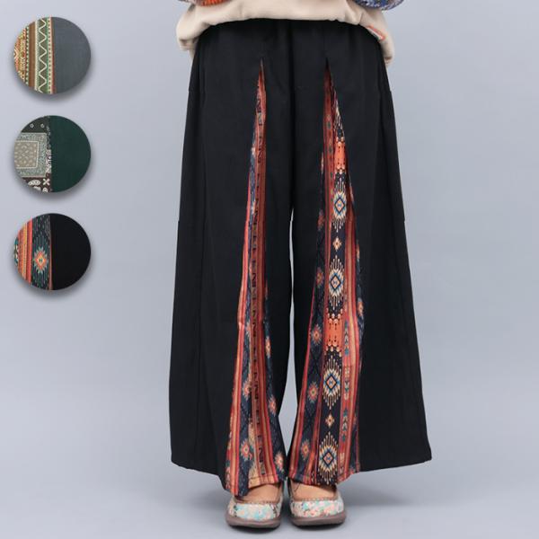 キカタックマチパンツ ／ ワイドパンツ ズボン ボトムス レディース 秋 冬 フレア タック スリッ...