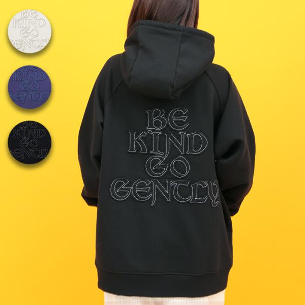 Orale! 裏起毛ロゴパッチフーディー ／ 裏起毛 パーカー スウェット ゆったり バックロゴ パ...