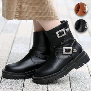 エンジニアブーツ ショートブーツ レディース フラット