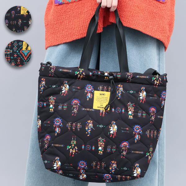 KiU コラボ パデットトートバッグ ／ トートバッグ A4 大容量 肩掛け 斜め掛け ワンショルダ...