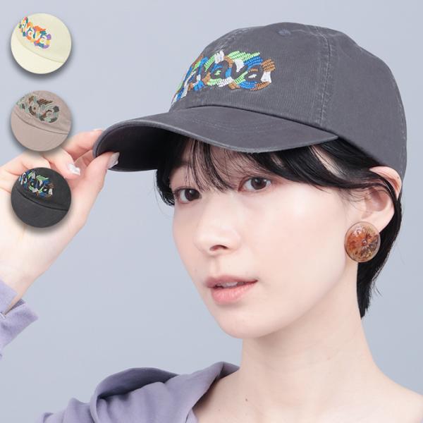 カラフルペイント風刺繍キャップ ／ キャップ cap 帽子 ぼうし レディース 野球帽 ワンポイント...