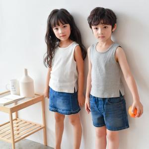 タンクトップ キッズ 子供服 綿100% 無地...の詳細画像1