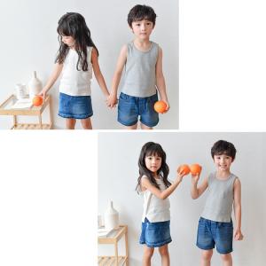タンクトップ キッズ 子供服 綿100% 無地...の詳細画像2