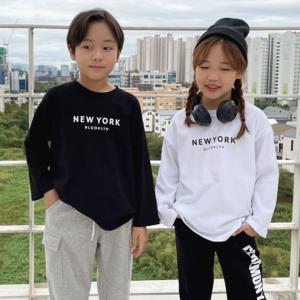 韓国子供服 ロンT キッズ 長袖 Tシャツ NEW YORK プリント 110 120 130 140 150 160 男の子 女の子 (1)｜titikids