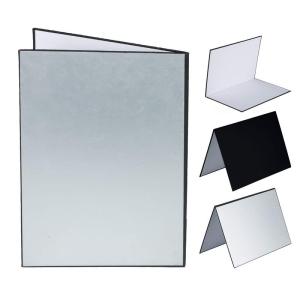 TARION レフ板 反射板 1枚3色 銀、白、黒 照明道具 レフ板 自立 A3サイズ 補光/吸光/輪郭強調 折り畳み可 コンパクトブツ撮り｜tjd-shop