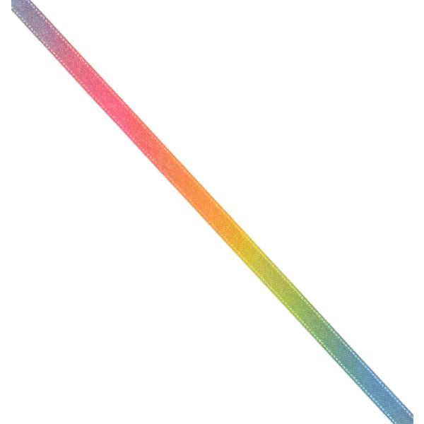 小西リボン レインボー柄 ダブルサテンリボン 6mm巾×30m巻 KR3571-6MM-0