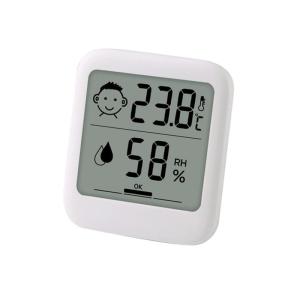 HATUSOKU デジタル温湿度計 快適度顔表示付 温度計 湿度計 スタンド マグネット 吊り下げ 手のひらサイズ (シンプル・時計無し)｜tjd-shop