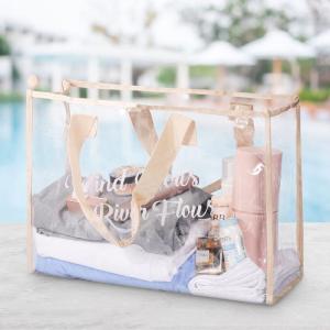 Annhua プールバッグ 透明 スパバッグ 大容量 スイミングバッグ 軽量 ビーチバッグ 折り畳み可能 温泉バッグ 透明プールバッグ 水泳｜tjd-shop