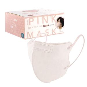 プラスライフ 不織布マスク 個包装 3D キープフィット ローズピンク 呼吸しやすい ふつうサイズ(個包装) 25枚入り｜tjd-shop