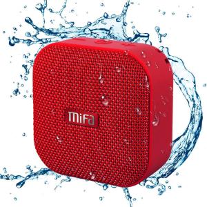 MIFA A1 レッド Bluetoothスピーカー IP56防塵防水/お風呂/コンパクト/おしゃれな見た目/完全ワイヤレスステレオ対応/T｜tjd-shop