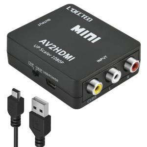 RCA to HDMI変換コンバーター L'QECTED AV to HDMI 変換器 AV2HDMI USBケーブル付き コンポジットをH