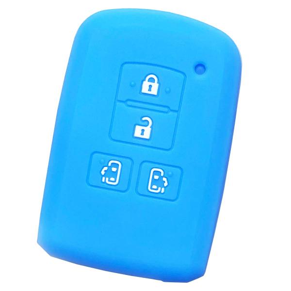 IKTトヨタ車用 スマートキーシリコンカバー 4ボタン両側スライド ライトブルー/ヴォクシー/ノア/...